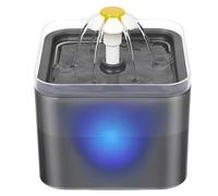 Cat Water Fountain for Drinking, 2L Automatic Pet Water Dispenser, Ultra Silent Pump, LED Light, Activated Carbon Filter, Healthy, Fresh and Hygienic Water Bowl for Kitten, Dogs