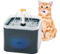 Cat Water Fountain for Drinking, 2L Automatic Pet Water Dispenser with LED Water Level Window, Ultra Silent with Activated Carbon Filter, Fresh and Hygienic Pet Fountain for Cat, Dogs - Grey