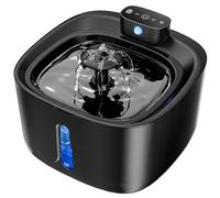 Cat Water Fountain for Drinking, 3.2L 4000mAh Rechargeable Pet Water Dispenser Ultra Quiet with Dry-Run Protection White Wireless (Black, 3.2L)