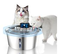 Cat Water Fountain for Drinking, 7L Wireless Cat Fountain, Stainless Steel Dog Water Fountain with Motion Sensor, Ultra Quiet