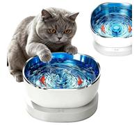 Cat water Fountain for Drinking, Magnetic Cat Water Fountain, 360° Rotation Dynamic Interactive Fish, Pump-Free Ultra Quiet Stainless Steel Pet Water Dog Water Fountain