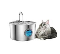 Cat Water Fountain for Drinking - Pet Water Fountains & Cat Fountain Stainless Steel,3.2L Quadruple Filtration and Transparent Waters Level Window (A, 2 Filter Core)