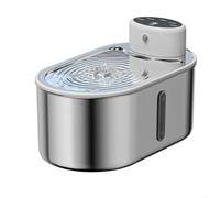 Cat Water Fountain, Pet Drinking Fountain, 3L Stainless Steel Motion Activated Quiet Pump Double Filtration System For Cats Dogs(Silver)