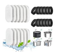 Cat Water Fountain Replacement Filters, 24 Pack for 67oz/2L & 108oz/3.2L Stainless Steel Pet Fountain (12 Filters & 12 Sponges)
