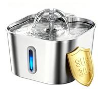 Cat Water Fountain Stainless Steel, 74oz/2.2L Automatic Pet Drinking Fountain with Filter, Indoor Water Dispenser for Cats, Kittens, Small Dogs and Pets, Quiet Circulating Pet Fountain