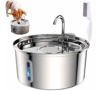 Cat Water Fountain, water fountain for Dogs, Dog Water Fountain, Ultra-Quiet Health and Happiness Fountain Kit, Stainless Steel Automatic Cat Dog Drinking Fountain (B, 1)