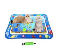 Cat Water Mat | 25.98x18.5 inches Inflatable Cat Water Sensory Play Mat | Interactive Cooling Cushion Non-Slip Tray Scratcher Toy for Kitten Puppy Indoor Outdoor