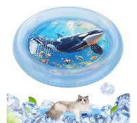 Cat Water Mat | 65x65cm Anti-Scratch Thickened Cooling Toy - Sensory Water Mat,for Activity Swatting Exercise Enrichment