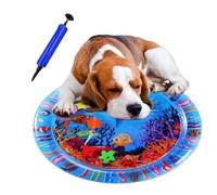 Cat Water Mat, Bored Indoor Cat Toy, Water Mat for Cats, Inflatable Round Mat with Fish Inside, Interactive Cat Toy for Pets