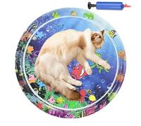 Cat Water Mat - Cat Cooling Mat | Interactive Thickened Cooling Pad for Hot Weather | Home Bedroom Home Night Sleeping Meeting Relaxation | Included Air Pump to Simplify Construction Grey