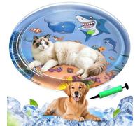 Cat Water Mat Toy,Oceans-Themed Cat Water Play Mats,Thickened Water Sensor Play Mat For Cats, Dog Play and Cooling Water Mat, Interactive Comfortable Dog Bed Mats (100cm)