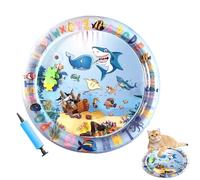 Cat Water Mat - Water Sensory Mat for Pets | Thickened Sensory Water Bed with Fish, Suitable for Bored Indoor Cats and an Interactive Cat Toy with U
