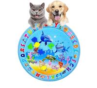 Cat Water Mat with Floating Fish - Non-Slip Sensory Playmat for Summer, 25.59 Inch, Ideal for Kittens and Pets