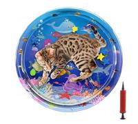 Cat Water Play Mat - Cat Sensory Water Fish Mat | Foldable Pad Comfortable Bed Interactive Toy for Hot Weather Small Medium Large Animals