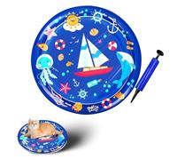 Cat Water Play Mat,Cooling Inflatable Pet Water Sensor Play Mat with Air Pump,Thickening,Scratch-Resistant & Foldable,Cute Cartoon Print Design Suitable for Summer Outdoor Cats Dogs (A-65cm)