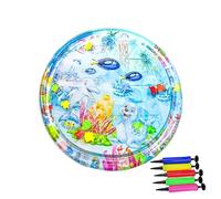 Cat Water Play Mat, Pet Cooling Pad, Interactive Splash Toy, Comfortable & Refreshing, Pressure Pvc Material, Indoor Outdoor Hot Weather Fun, 39.37 Inches, Blue, 1 Piece