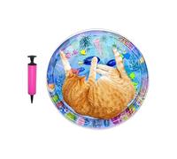 Cat Water Play Mat - Puppy Water Bed with Inflatable Pump, Pet Cooling Pad and Crawling Mat for Home On the Go Hot Weather Indoor Outdoor Cats