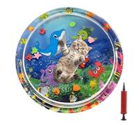 Cat Water Play Mat - Sensory Water Mat for Cats and Kittens | Cooling Pad Interactive Toy for Hot Weather | Comfortable Foldable Mat for Balcony, Courtyard, Floor, Garden Use