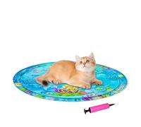 Cat Water Sensory Mat | Water Play Mat for Cats | Interactive Toys Cooling Pad Thickened with Air Pump, Kitten Accessories for Summer Kids Baby Dogs Indoor Travel