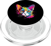 Cat Watercolour Colourful Devon Rex Cat Cats PopSockets PopGrip for MagSafe