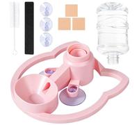 Cat Waterer With 630ml Bottle 3 Suction Cups Anti Slip And Universal Thread | Noiseless Cat Waterer With Universal Thread And Anti Slip Base, 3 Suction Cups And 630ml Bottle, Compact Bowl Minimizes
