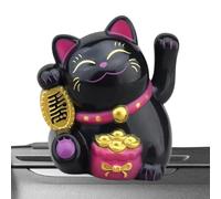 Cat Waving-Animated Solar Fortune Cat Cat, Chinese Maneki Neko Sculpture | Manual Swing Arm Decoration, Vivid Color Statues, Good Home Office