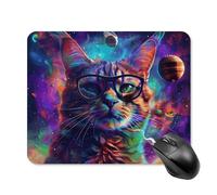 Cat Wearing Glasses Mouse Pad Square Laptop Mouse Mat Cute Computer Mousepad Keyboard Pad Non-Slip Desk Pads for Gaming Office Work Home 20 * 25cm