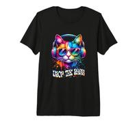Cat Wearing Headphones Drop the Bass EDM DJ Rave Design Premium T-Shirt