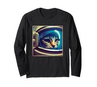 Cat Wearing Spacesuit Space Astronaut Galaxy Spaceship Long Sleeve T-Shirt