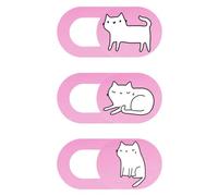 Cat Webcam Cover 3pcs Abs Pink Privacy Protection for Laptop | Tablet Computer Use, Anti-peeping Slide Design, Light Weight and Convenient Pack of 3