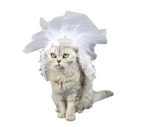 Cat Wedding Dress White Lace Bridesmaid Outfit with Mini Crown S