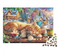 Cat Wedding Ride Jigsaw Puzzles for Adults 1000 Pieces Puzzles Three Orange Kittens Family Puzzle Game Challenge High Difficulty for The Whole for Women, Gifts for Men 52x38cm/1000pcs