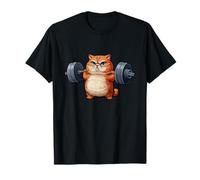 Cat Weightlifting T-Shirt- Funny Cat Workout and Fitness Tee T-Shirt