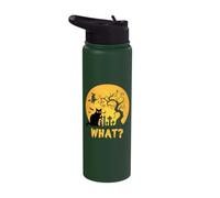 Cat What? Halloween Black Cat with Knife - Funny What Cat Stainless Steel Insulated Water Bottle