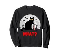 Cat What? Murderous Black Cat in Graveyard with Knife Sweatshirt