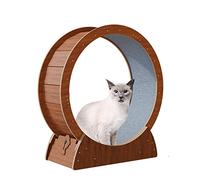 Cat Wheel Brown Cat Exercise Wheel, Indoor Cat Running Wheel Treadmill With Carpeted Runway, Small/Medium/Large Cats Ferris Wheel Toys,90x30x97cm