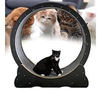 Cat Wheel Exercise Treadmill, Sport Toy, No Gap Anti-Pinch Lose Weight Quiet Hamster with Locking Device, Treadmill Spins Quietly and Smoothly,Black-XL