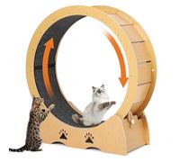 Cat Wheel Extra Large 100 cm, Ultra Quiet Cat Wheel with Carpet Mat, Toy Set & Safety Lock, Stable for All Cat Breeds