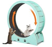 Cat Wheel Extra Large 100 cm, Ultra Quiet Cat Wheel with Carpet Mat, Toy Set & Safety Lock, Stable for All Cat Breeds