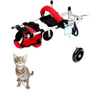 Cat Wheelchair - Adjustable 2-Wheel Mobility Cart with Mesh Harness and Soft Support - Durable Aluminum Frame for Cats