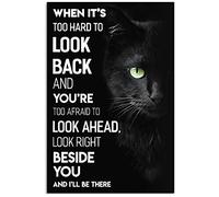 Cat When It's Too Hard to Look Back Wall Decor Wall Art Gift Metal Sign Poster 8x12 inches