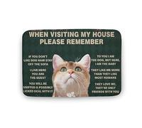 Cat When Visiting My House Please Remember Doormat Door Mat Front Door Mats for Entryway Mat Non Slip Entry Rugs for Entrance Home Decor Gift for Women Men 16x24 Inch