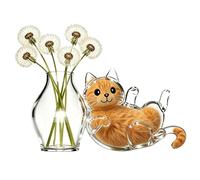 Cat Whisker Holder Fridge Magnet | Decorative Clear Refrigerator Keepsake | Whisker Holder Vase Fridge Magnets | for Home Office School Locker Window Whiteboard Washing Machine Kitchen Cabinet Birthda