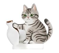 Cat Whisker Holder Magnet - White, Cute Fridge Decor, Magnetic Refrigerator Vase, Ceramic Cat Design, Collects Lost Whiskers, Strong Magnet Backing | Home, Kitchen, Office, Cabinets, Classroom, Cubicl