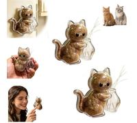 Cat Whisker Holder, Pet Whisker Collection Refrigerator Magnet, Acrylic Clear Cat-shaped Pets Keepsake Box for Shedding Fur & Lucky Whiskers, Refillable Pet Memorial Keepsake, Kitten Fur Storage Jar