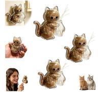 Cat Whisker Holder, Pet Whisker Collection Refrigerator Magnet, Acrylic Clear Cat-shaped Pets Keepsake Box for Shedding Fur & Lucky Whiskers, Refillable Pet Memorial Keepsake, Kitten Fur Storage Jar