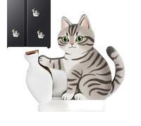 Cat Whisker Keeper - Cute Magnetic Refrigerator Wall Decor | Cat Whisker Keepsake Vase Refrigerator Magnets,for Whiteboard Map Notes Home Kitchen Cabinets Classroom Cubicle School Map