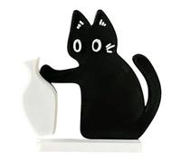 Cat Whiskers Holder, 2pc Fridge Magnets Cat Whisker Holder, Cute Magnetic Refrigerator Ornament, Black Pet Cats Whisker Holders Fridge Decor With Paw Hug Style, Funny Pet Memorial Decor