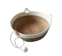 Cat Wicker Basket, Scratch Resistant Comfortable Sleeping House Cute Ear Cat Scratch Nest for Cats Small Dogs Puppies