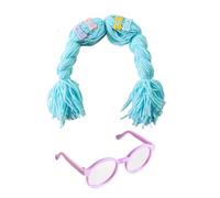 Cat Wig - Pet Funny Headwear - Pet Headwear | Pets Braids & Glasses Dress Up Accessories | Cute Pets Funny Headwearr | For Kittens Puppies Party Holiday Christmas Carnival Photoshoots Costume